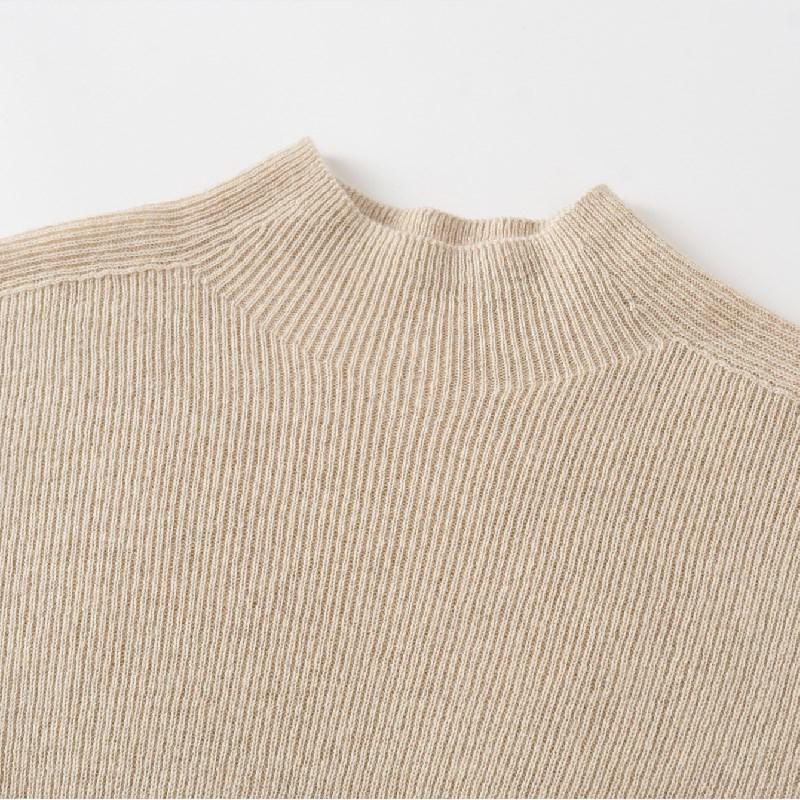 Women’s Slim-Fit Semi-High Neck 100% Pure Cashmere Sweater for Autumn/Winter