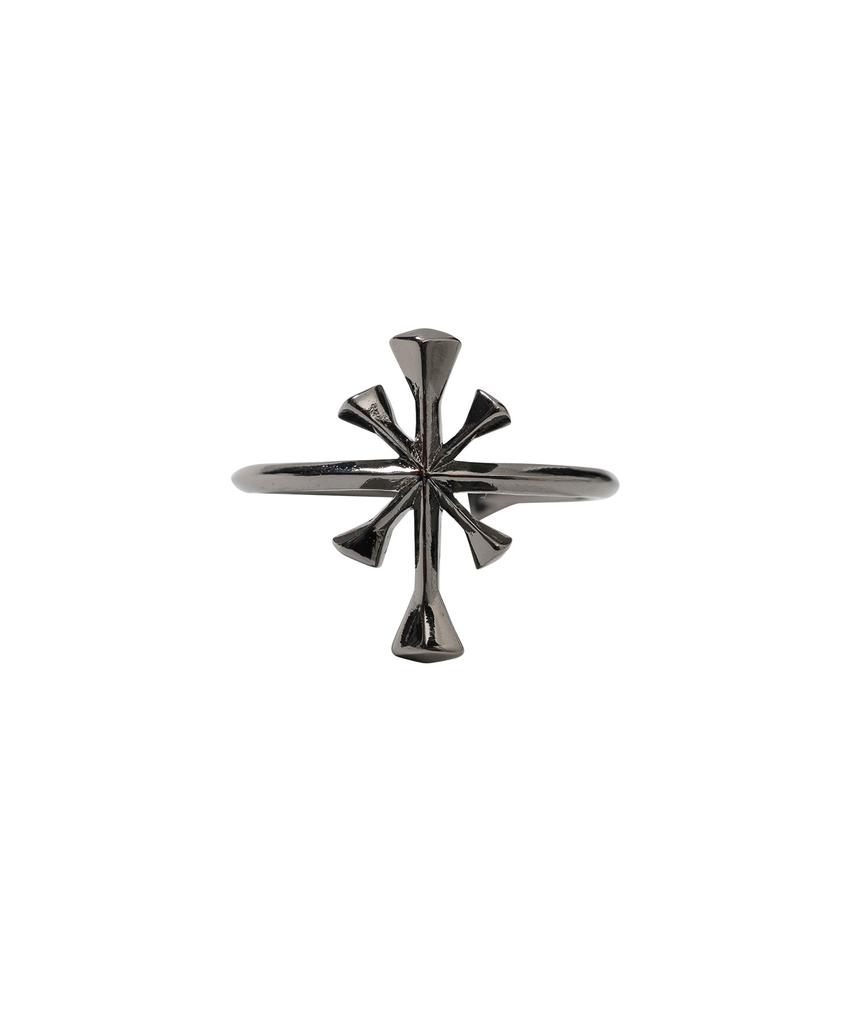 Ajobyajo Cross Symbol Ring [Black]