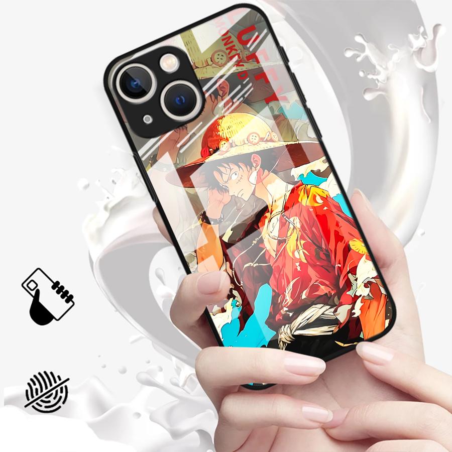 Glass Phone Cover Case for iPhone 17 Pro Max 11 16 15 Plus 8 Air 13 XR 12 14 OneS P-ieceS Luffy Zoro
