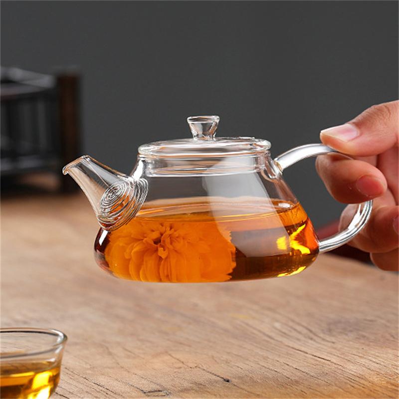 Small Capacity 200ML Heat Resistant Mini Glass Teapot With Filter Brewing Flower Tea Kettle Household Kung Fu Tea Pot Teaware