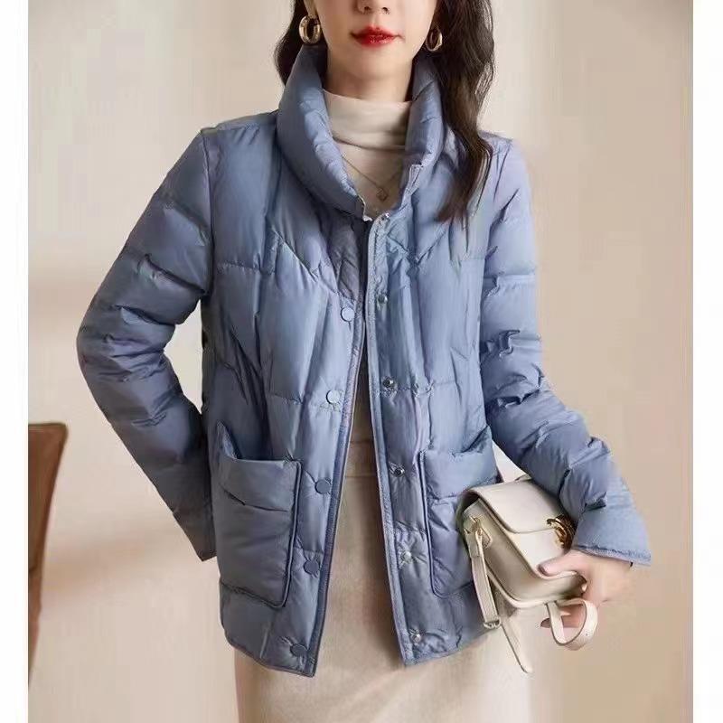 Autumn and Winter New Down Jackets Women's Light and Short Small Stand-up Collar Loose Fashion Warm Jacket Bread Clothes