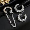 3Pcs/Set Ear Clips Sparkling Rhinestones Design Chain Decor Twist Ear Buckles Non-Pierced Ear Bone Clips Versatile Style Ear Jewelry