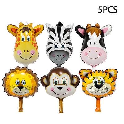 1//6Pcs Animal Head Foil Helium Balloons Baby Shower Birthday Party Decorations