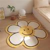 Sunflower Shape Round Carpet Cartoon Bedside Rug Non -Slip Kids Bedroom Table Floor Mats Children Soft Doormats Home Decor