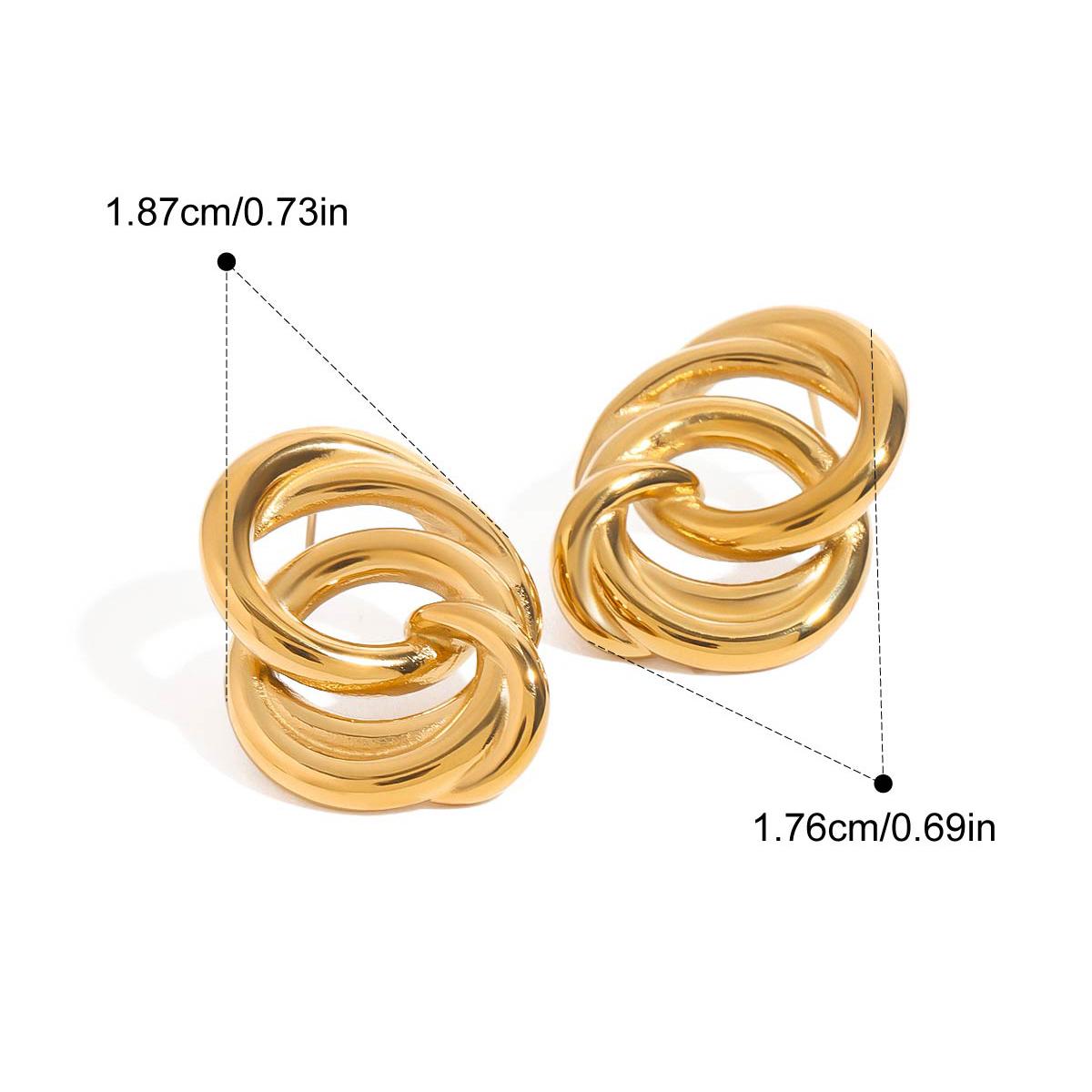 Yori Fashion Geometric Lines Wrapped Hollow Earrings for Women Stainless Steel  PVD 18k Plated High Quality Fashion Jewelry золотистый