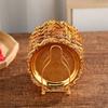 7 Pcs/set Zinc Zinc Zinc Alloy European Decor Racks Carved Metal Cake Tray Patterned Cup Mat  Fruit Tray