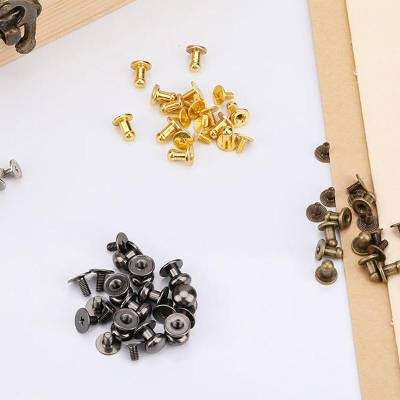 Round Head Button Studs , 4MM 7MM 8MM Metal Screws Spikes and Studs, Leather Rivets Screws Button Rivets for Leather