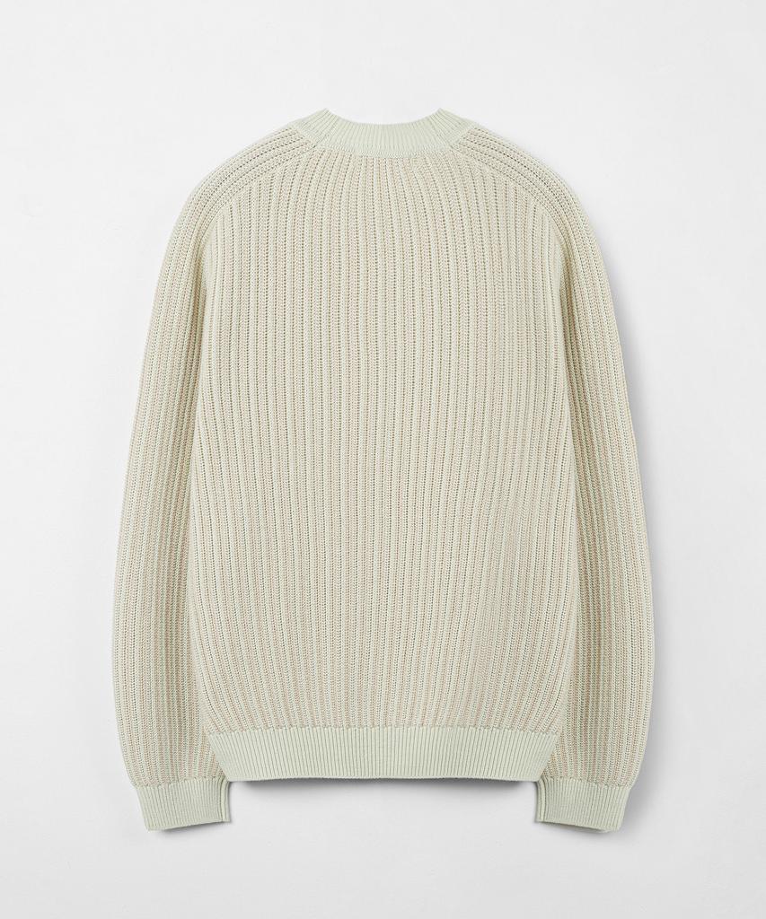 KIIMUIR Striped Two-Tone Multi Crewneck Knit_Sweet Melon