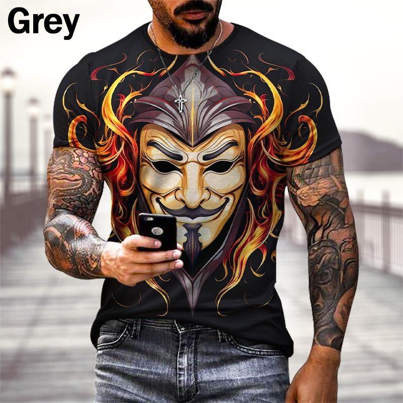 Pánské Dámské Módní Vtipné Tričko s Maskou 3d Ležérní Cool Filmové Tričko Hip Hop Street Vtipné Dětské Tričko