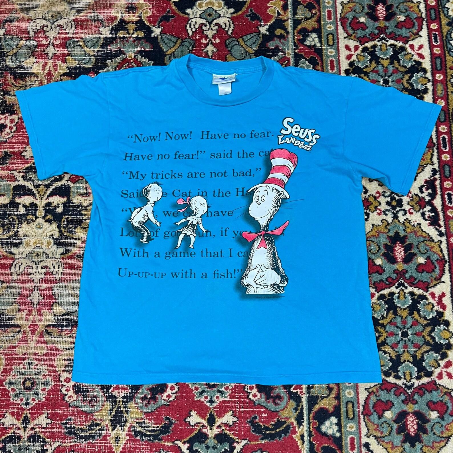 Dr. Seuss 90s Cat in the Hat Graphic T-Shirt Universal Studios –Size L M