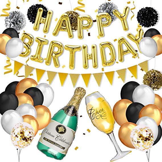 

Набор фольгированных шаров с пайетками, Украшение для вечеринки в честь дня рождения в виде пентаграммы, Набор фольгированных шаров с конфетти и буквами Golden Pennant Package