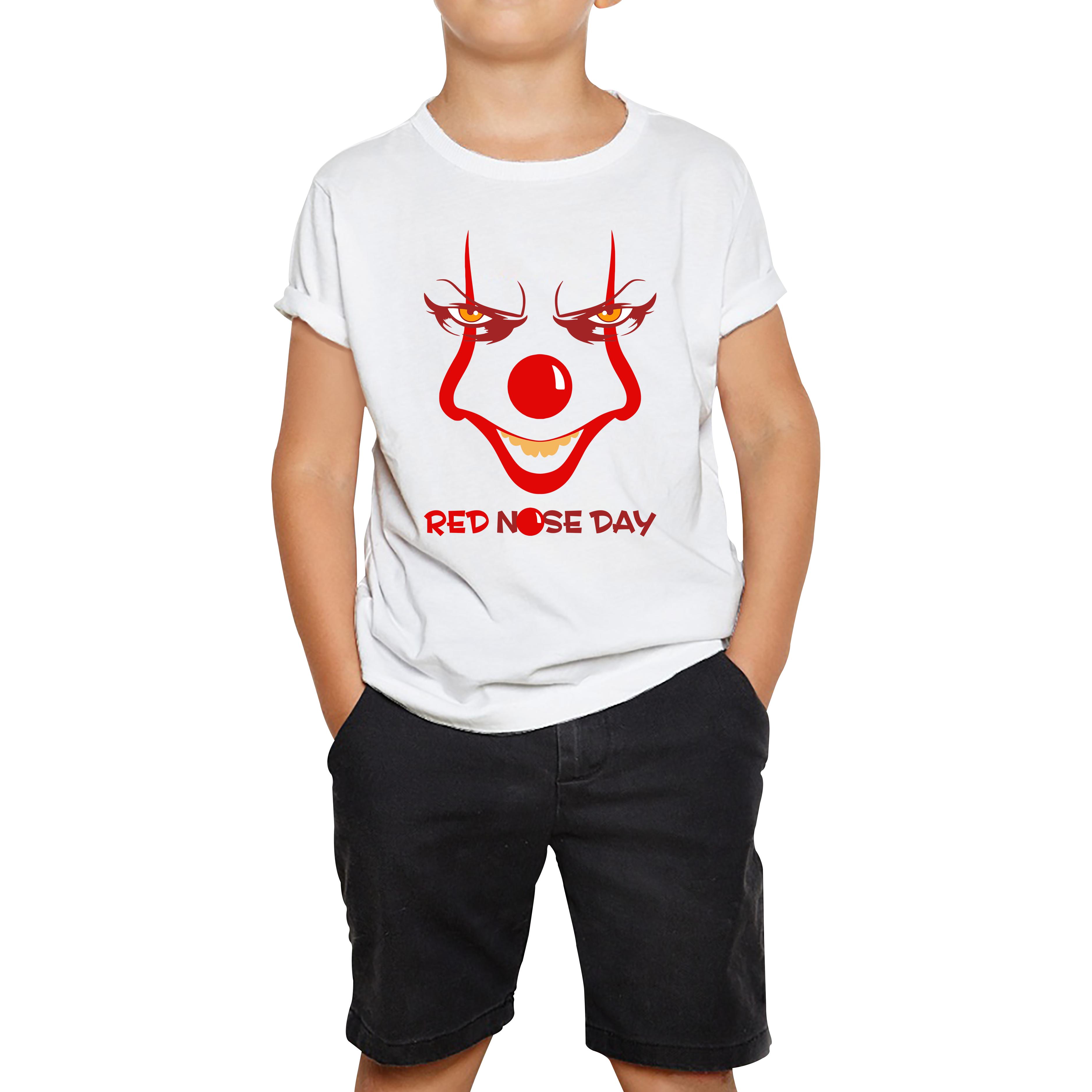 Pennywise Clown Face Red Nose Day Kids T Shirt 160