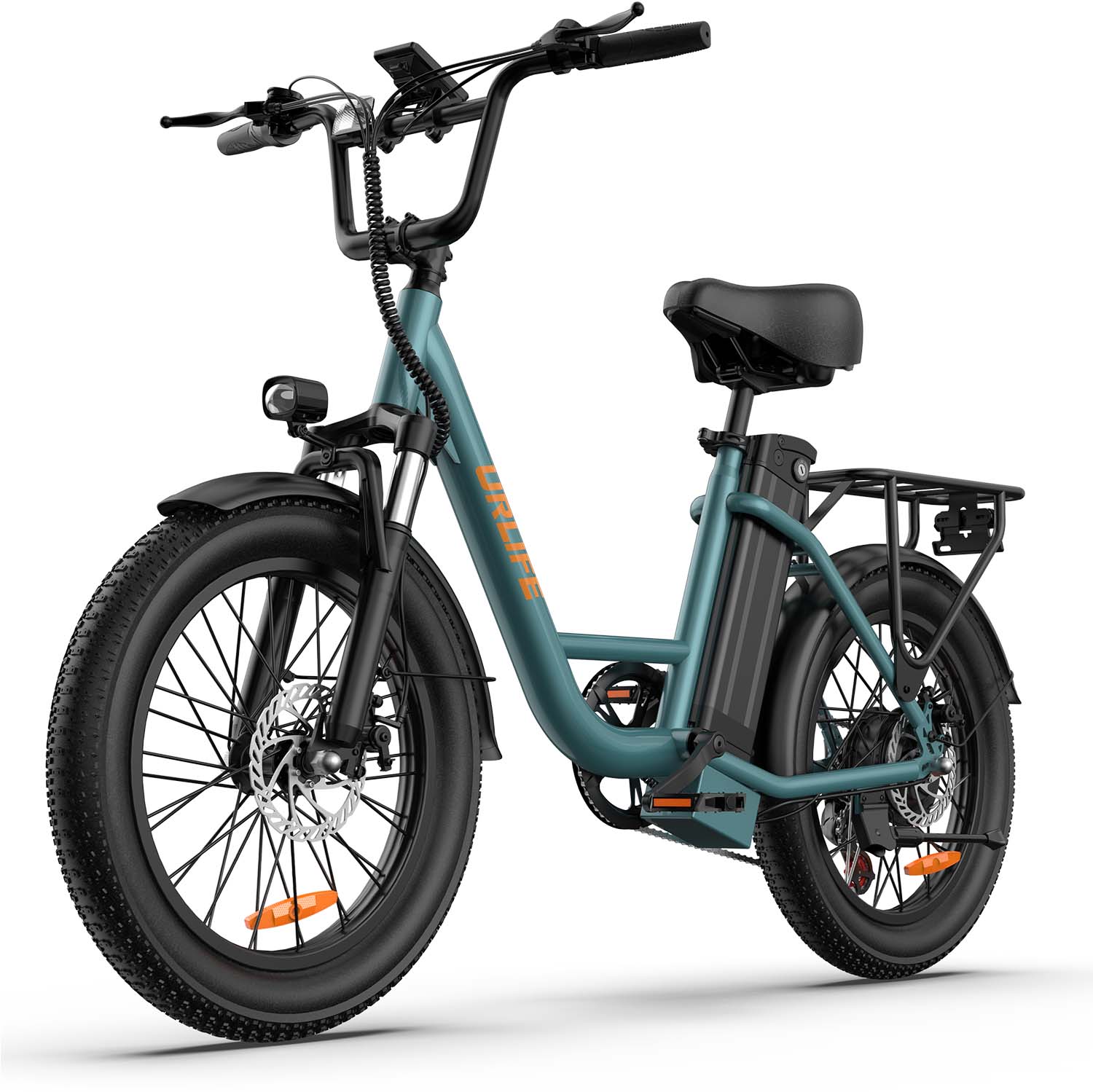 Bicicletta Elettrica Multiterreno URLIFE E20 Per Adulti Batteria 48V13Ah Motore 500W E-Bike 20 Pollici Pneumatici Grassetto Bicicletta Elettrica da Commuting Urbano Con Seggiolino di Traino verde