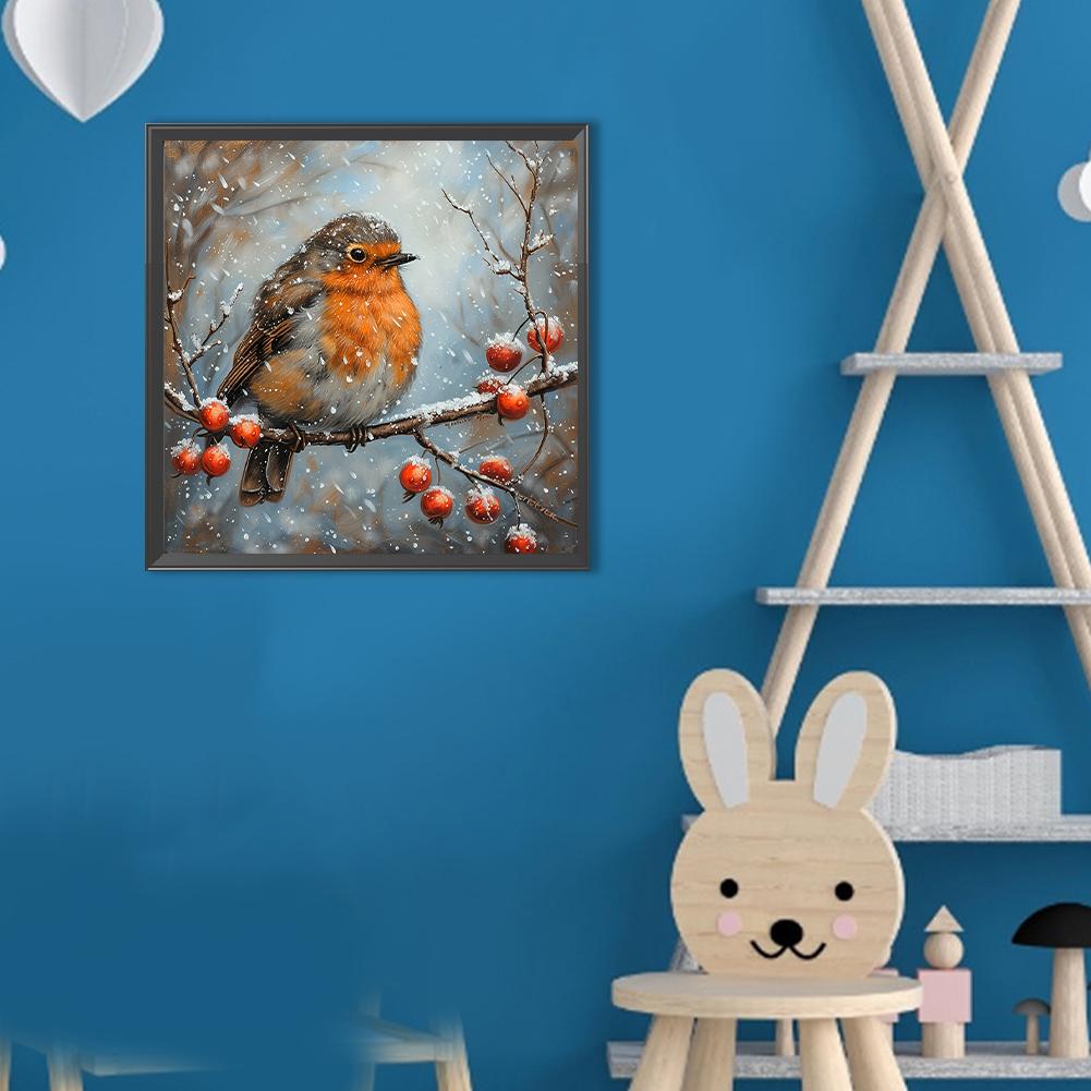 30x30cm Bird 5D DIY Full Drill Round Diamond Painting Kit for Home Wall Decor