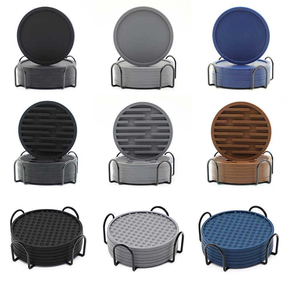 Thickened Round Silicone Marble Coaster - Heat-Resistant, Non-Slip, Food-Grade Anti-Scald Mat for Cups