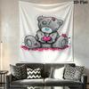 Tatty Teddy Wall Tapestry Aesthetic Wall Hanging Printed Fabric Blanket Decorative Tapestries for Bedroom Living Room Home Decor