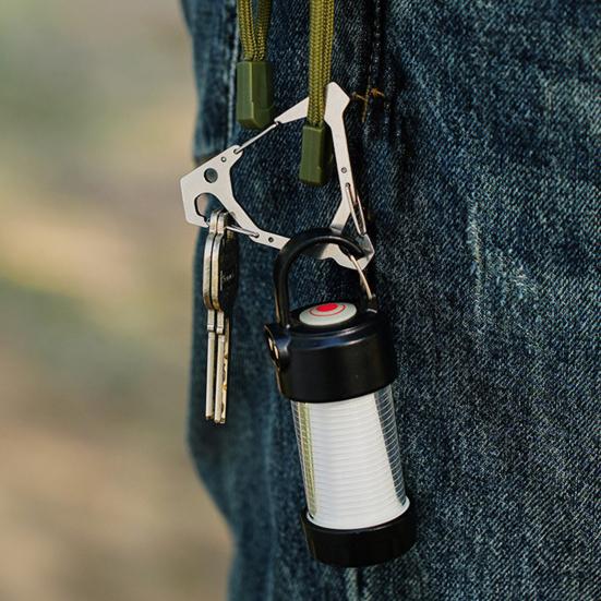 Carabinier triunghiular din oțel inoxidabil în aer liber, portabil, multifuncțional, camping, drumeții, pescuit, cataramă triunghiulară, cârlig de fixare