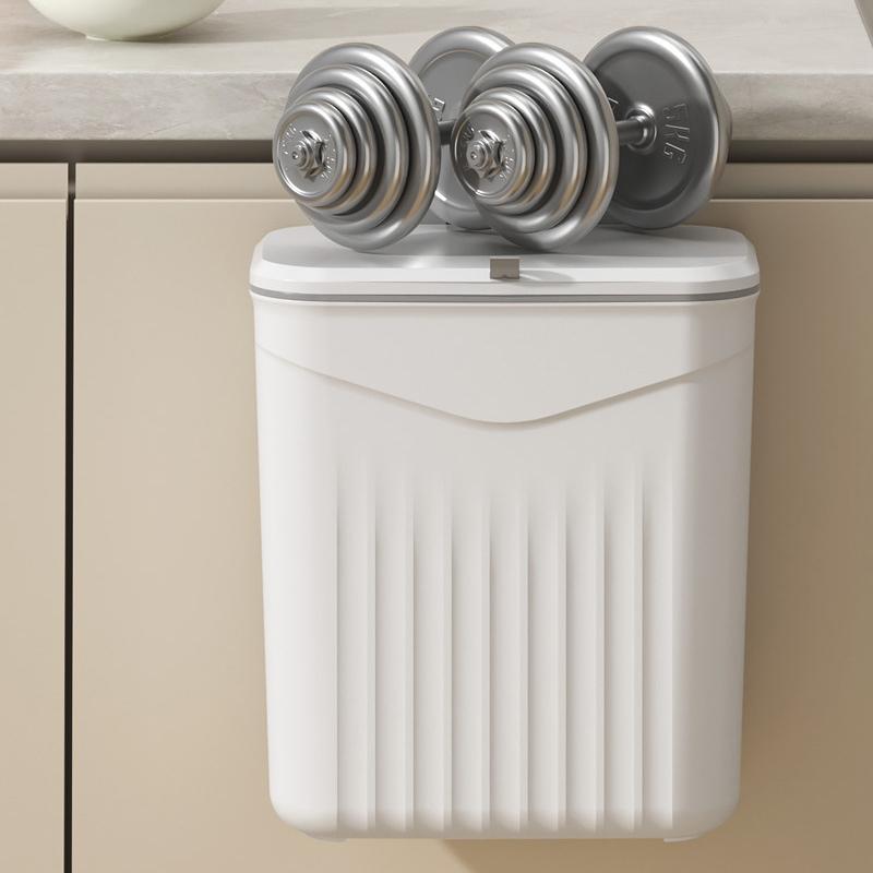 Bathroom Press Trash Can With Lid Wall Mounted Hanging Garbage Bin Waterproof Narrow Seam Rubbish Bin Toilet Wastebasket
