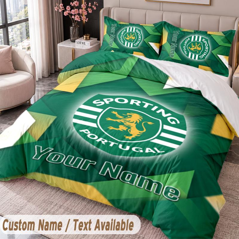 Sporting CP Printed Bedding Set Custom Name Text 1 Duvet Cover 2 Pillowcases For Bedroom