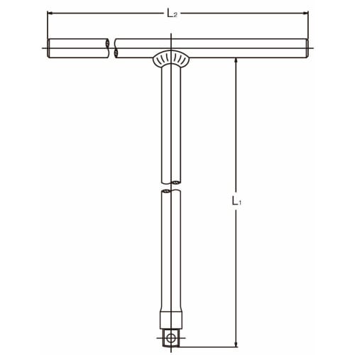 Yamashita Industrial Research Institute Koken 3/8" (9.5mm) SQ. T-Shaped Slide Spin Handle 3715SLK