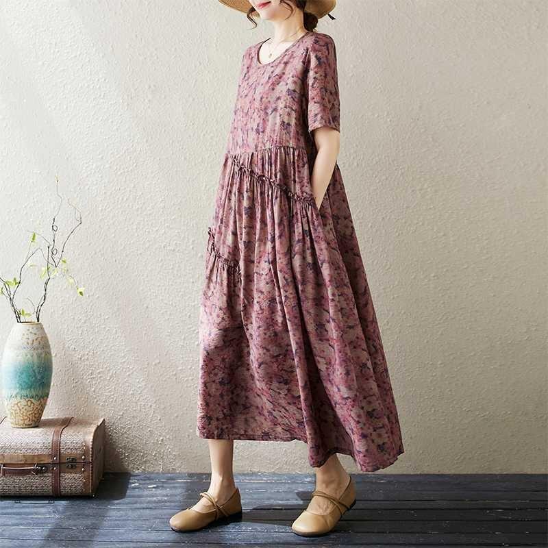 Women's Chambray Cotton Long Dress