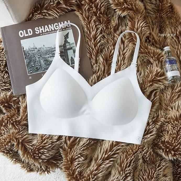 

U-shaped Backless Bra for Women with Gathered Bra and Chest Cushion Worn Outside Vest One-piece Seamless Backless Bra S білий