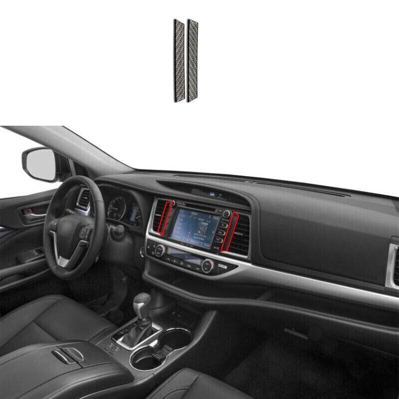 For Toyota Highlander 15-21 Central Console Air Vent Strip Trim Carbon Fiber ABS