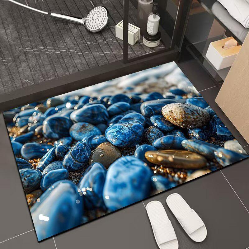 Nordic 3D Visual Stone Diatom Mud-Resistant Easy Clean Entrance Doormat