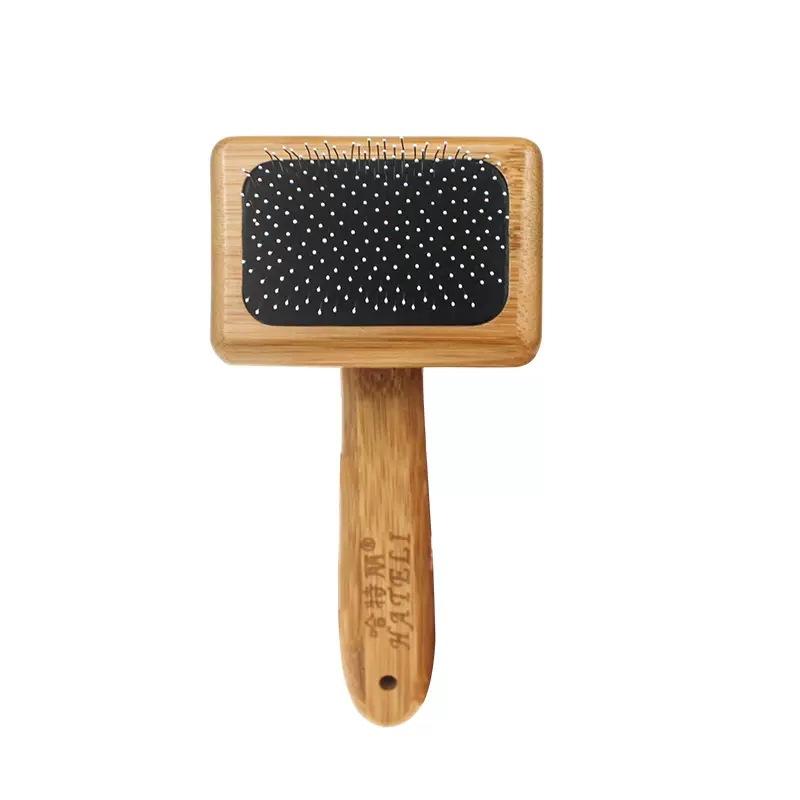 Dog Comb Solid Wood Dog Brush Pet Hair Remover Massage Cat Brush Pet Grooming Stainless Steel Combs for Cats Hair Knot Opening