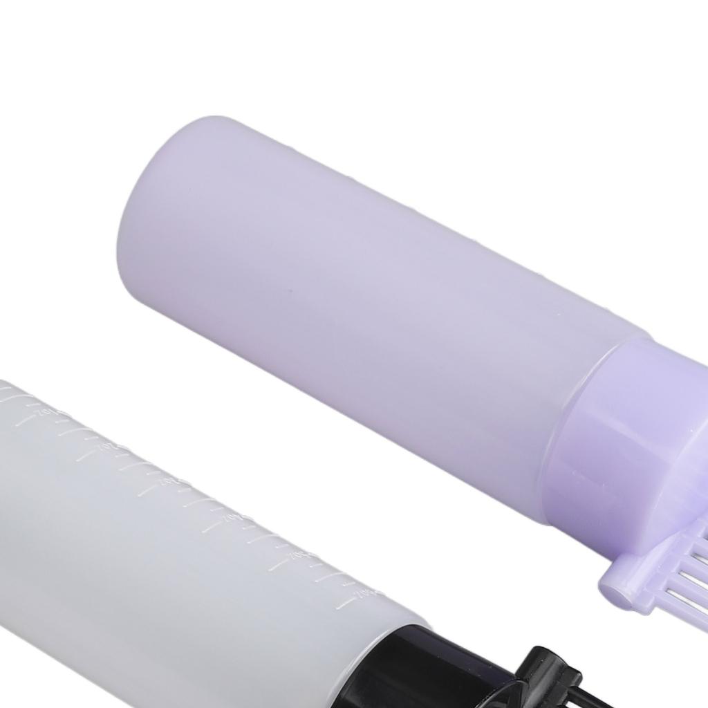 3 Colors Hair Coloring Oiling Bottle Root Comb Applicator Bottle with Graduated Scale for Beauty Salon