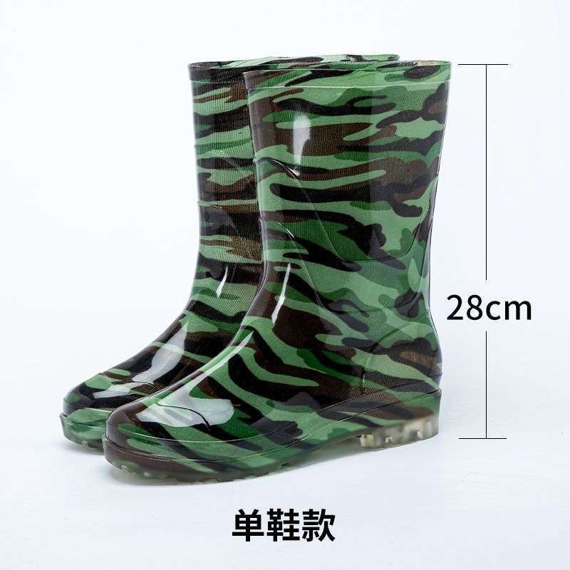 Labor insurance men's high tube water shoes thick-soled wear-resistant medium tube rain boots waterproof and non-slip low tube rain shoes water shoe