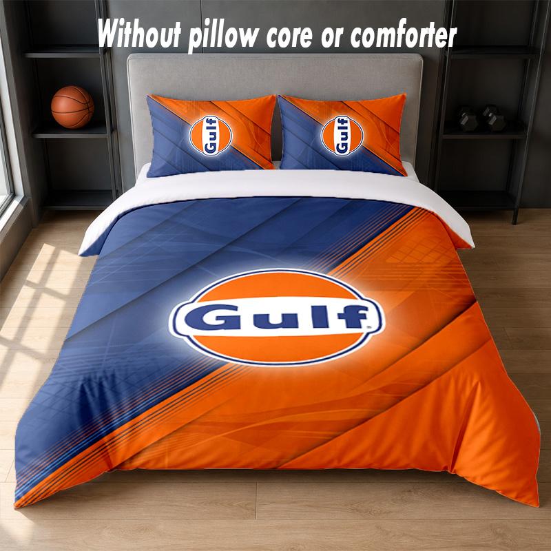 Gulf Design Bed Bedding Set 1 Duvet Cover + 2 Pillowcases Soft Breathable Household Bed Linens