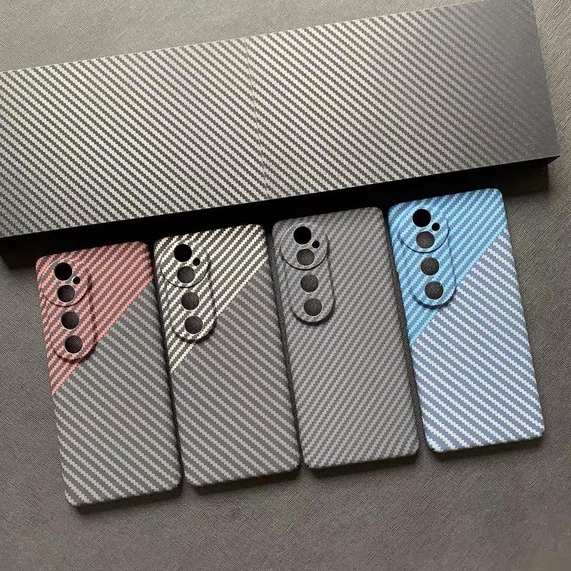 Cover For VIVO V40 5G Case PC Carbon Fiber Texture Pattern Matte Hard Phone Case For Vivo V 40 Slim Thin Stripe Shell Bumper