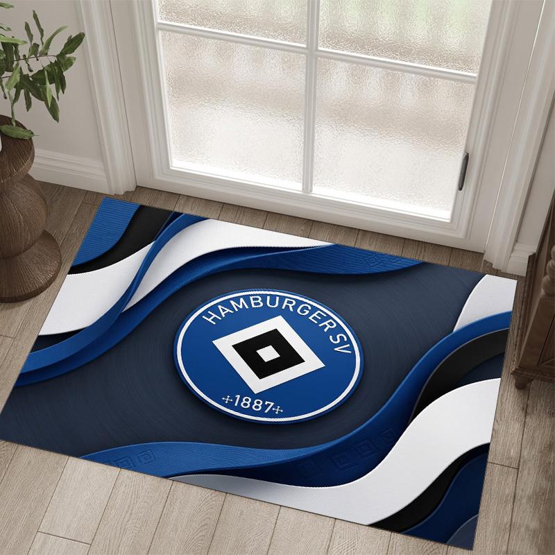 Hamburger SV Football Design Tappeto in Velluto di Cristallo Accogliente Non?Tappeto Stampato Antiscivolo per Camera da Letto Soggiorno Ingresso