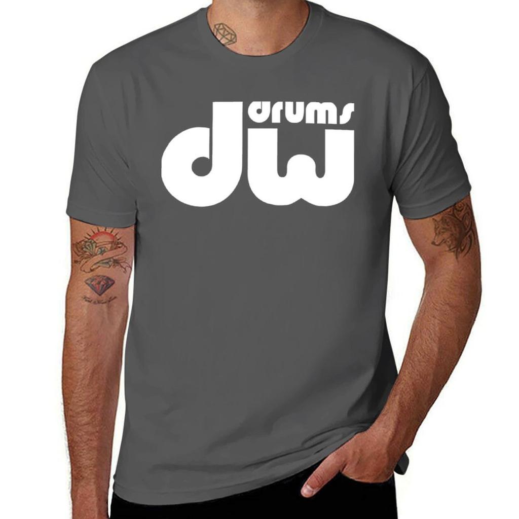 DW Drums T-Shirt Vintage Stil Bedrucktes Oberteil
