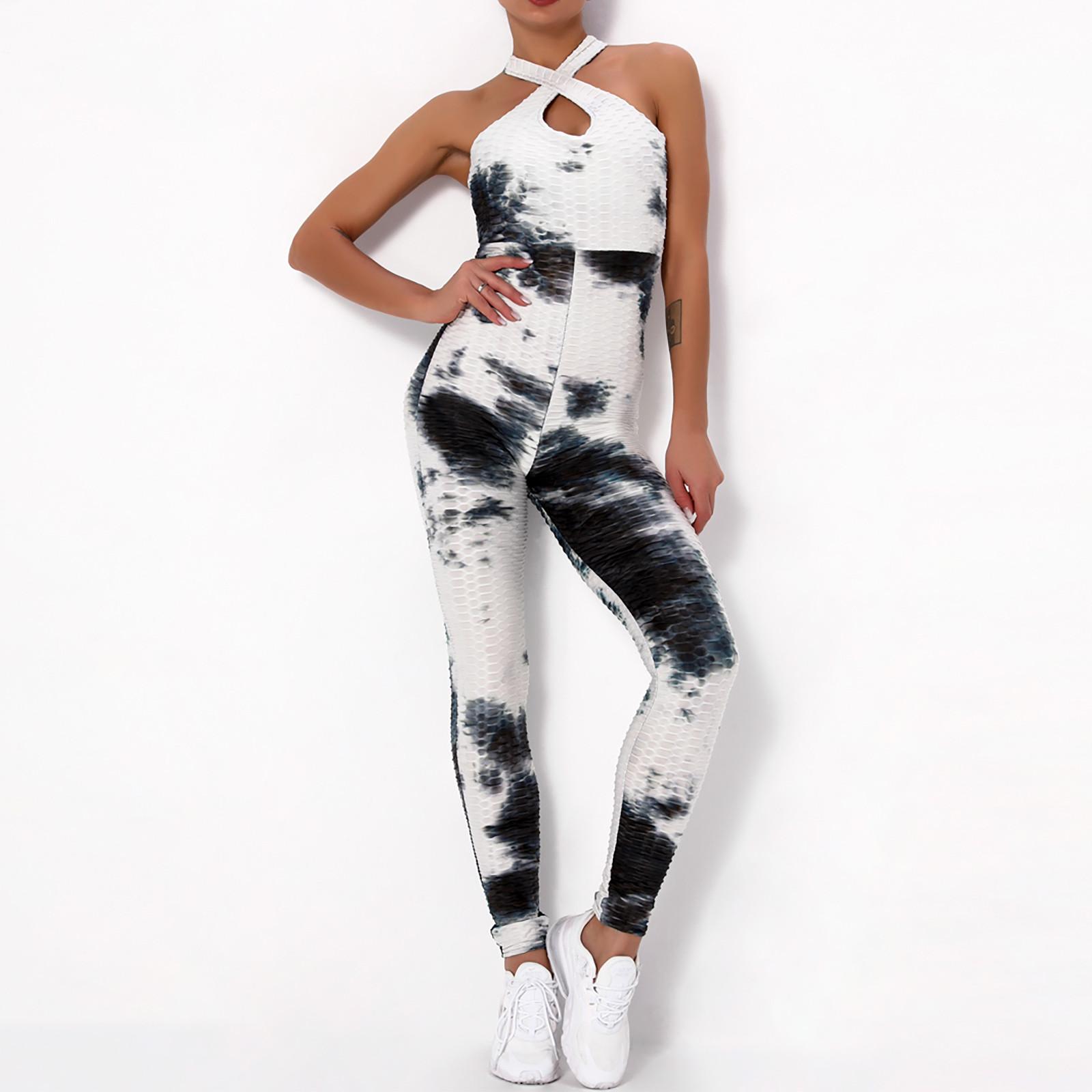 

Женские брюки для йоги с сиамской вышивкой Tie-Dye Bubble, узкие брюки для йоги с чернилами на бедрах S белый