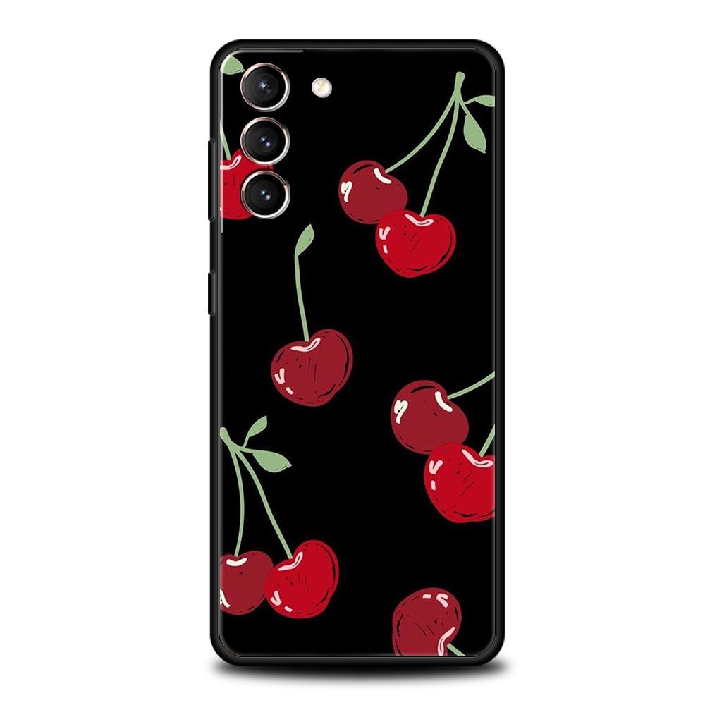 Cherries Cherry Fruit Phone Case For Samsung Galaxy S24 S23 S22 Ultra S20 S21 FE 5G S10 S9 Plus S10E S8 S7 Edge Silicone Cover
