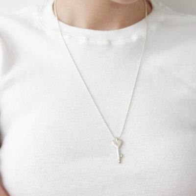 Collier clé Love salé argent