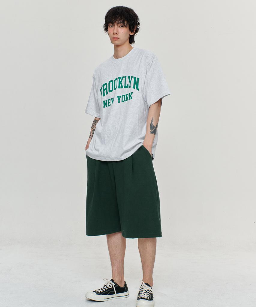 PAPERBOY [Set] Brooklyn New York Short Sleeve Half Pants Set-White