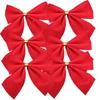 New Red Gold Silver Christmas Bowknots Cloth Tree Decoration Pendants Festival Supplies Xmas Ornament Decor