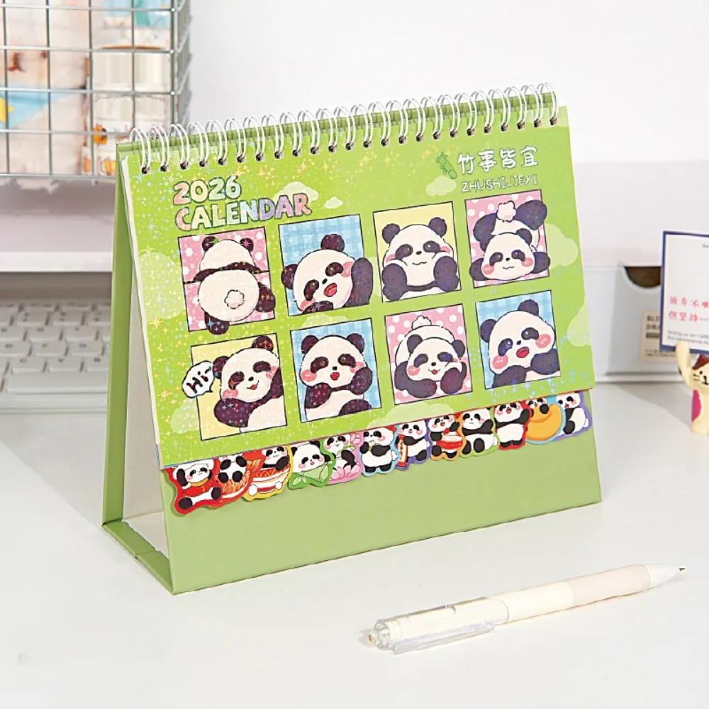 Memo Notes 2026 Desk Calendar One Month to View Cartoon Monthly Calendar Coil Binding Learning Plan Calendar Study Planning