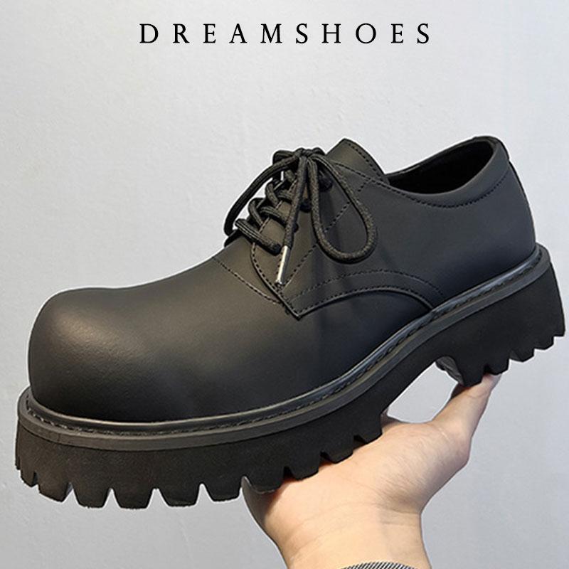 

Thick Sole Casual Derby Shoes Genuine Leather Dress Shoes Men Platform Japan Harajuku Korean Streetwear Fashion Derby Shoes 46