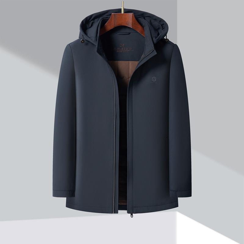 

Зимняя хлопковая куртка с капюшоном для мужчин, для среднего возраста, деловая повседневная, однотонная, хлопковая куртка для ношения отцом, утолщенная тепловая куртка 200 зелёный