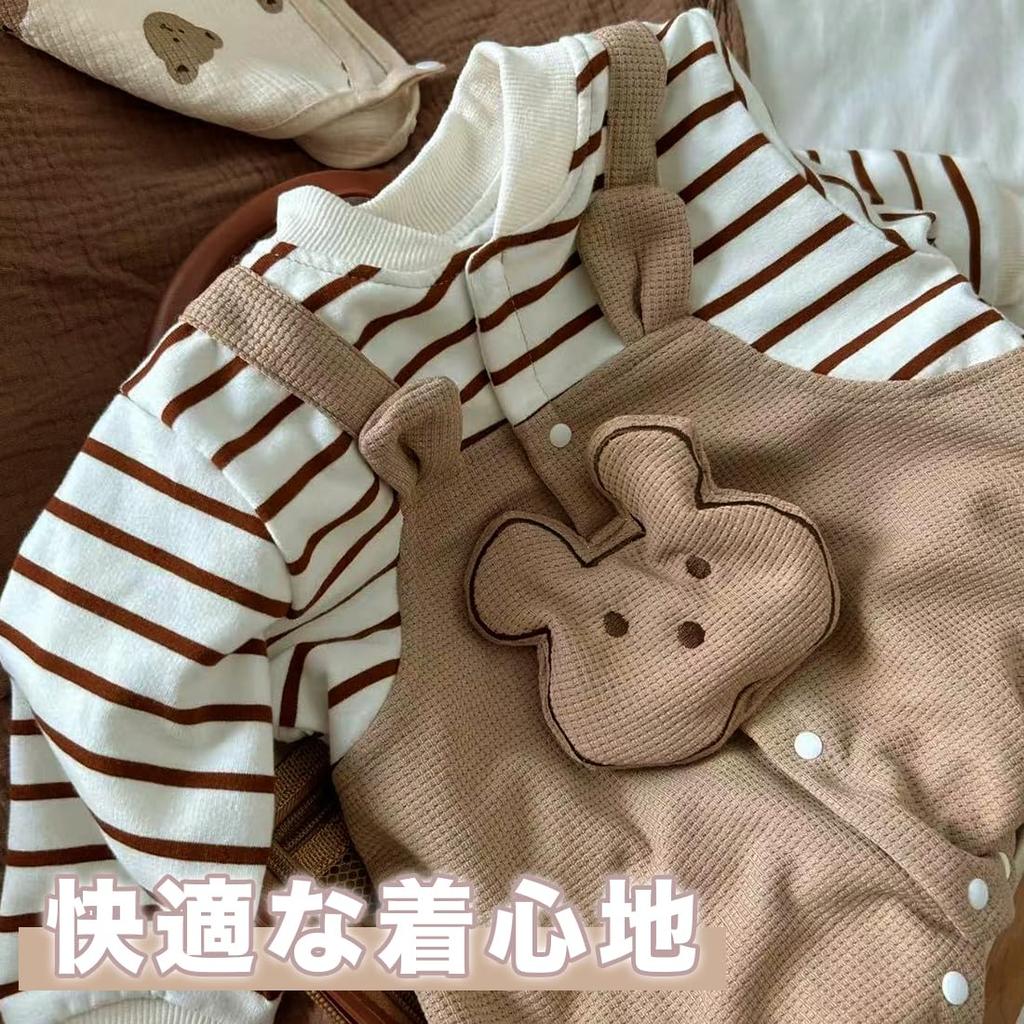 SLINX Long Sleeve Baby Boys and Girls Long Sleeve Newborn Infant Open Cute Bear PF3158 Size Clothes, Coverall, Romper, Cotton, Front, Design,