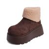 Women Platform Snow Short Boots Fashion Plush Shoes 2025 Designer Suede Ankle Boots Winter New Trends Cozy Shoes Dress Zapatos