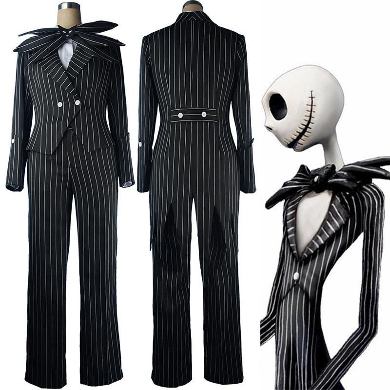 Before Nightmare The Christmas Jack Skellington Stripe Halloween Cosplay Kostüm