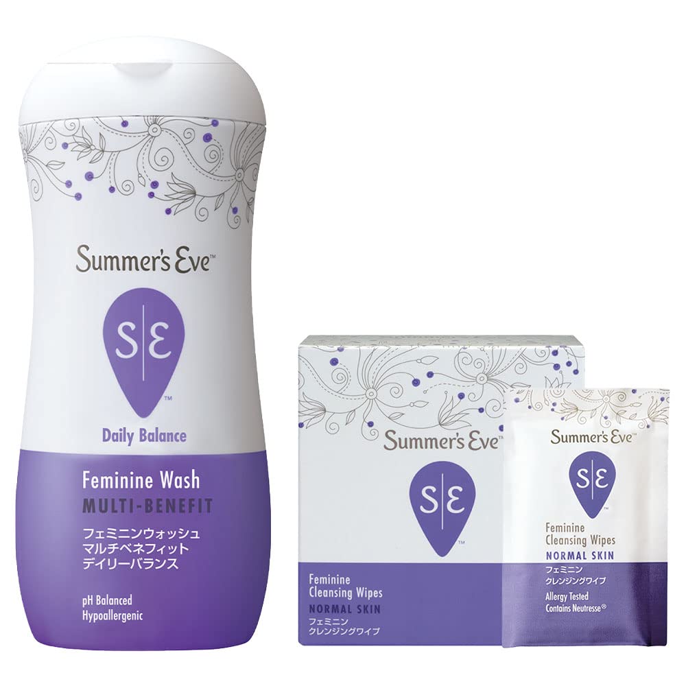 [Official Manufacturer] Summer s Eve Delicate Zone Soap and Wet Wipe Set: Feminine Wash Multi-Benefit, Daily Balance, Feminine Cleansing Wipes Set.
