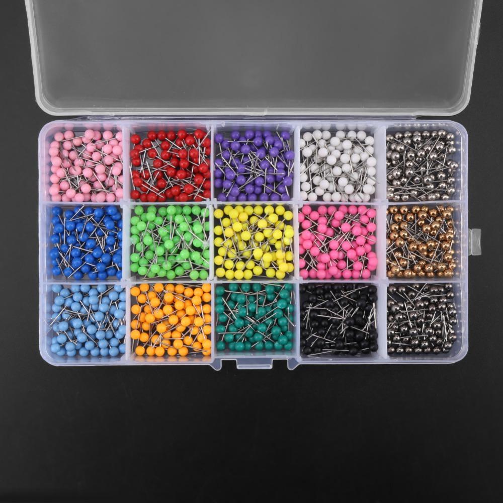 900pcs Round Head Dressmaking Pins Plastic Round Head Pins Pins Sewing Pins  Cork Board