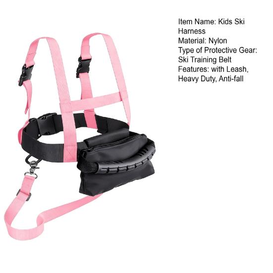 Children Ski Training Harness with Easy Lift Handle Heavy Duty Teach Kids Speed Control Beginner Snowboarding Skiing Auxiliary Trainer Traction Safety