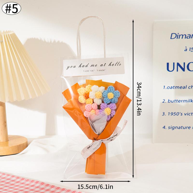 Mini Knitted Bouquet Girlfriend Creative Birthday Valentine's Day Gift Artificial Simulated Small Bouquet Wedding Companion Gift